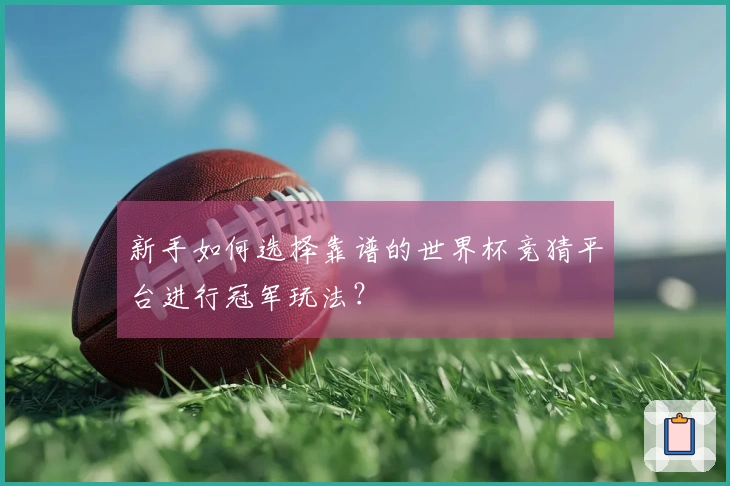 新手如何选择靠谱的世界杯竞猜平台进行冠军玩法？